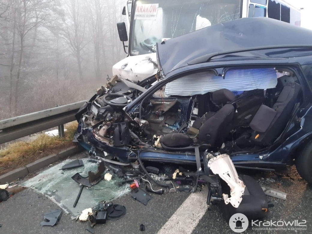 Wypadek w Zagórzu na DK94 w Małopolsce