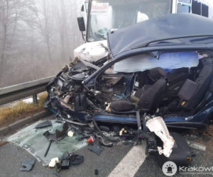 Wypadek w Zagórzu na DK94 w Małopolsce