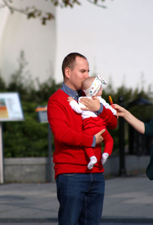 Adam Andruszkiewicz z żoną i córką