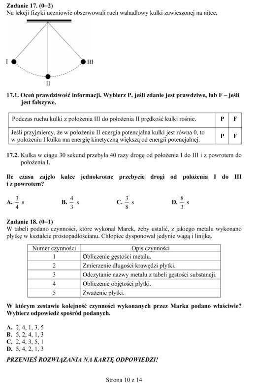EGZAMIN GIMNAZJALNY 2013 PRZEDMIOTY PRZYRODNICZE - ARKUSZE, ODPOWIEDZI