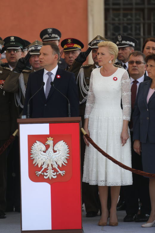 Andrzej Duda z małżonką na obchodach uroczystości 3. Maja