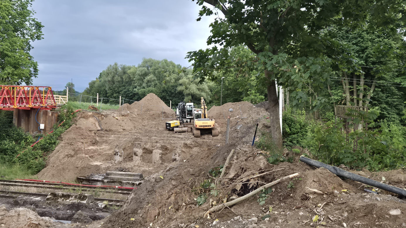 Postępują prace na olsztyńskim Tracku. Powstaje m.in. nowoczesny wiadukt