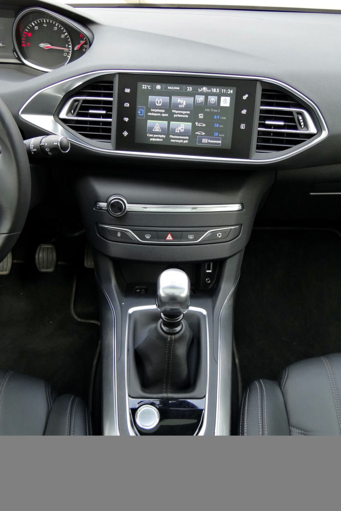 Peugeot 308 - panel centralny