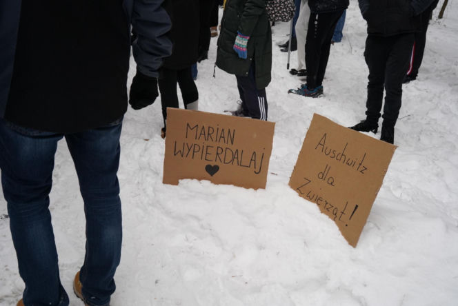 Schronisko dla psów w Sobolewie zamknięte. Jeszcze w sobotę, 24 stycznia, protestowali pod nim mieszkańcy [ZDJĘCIA].