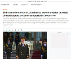 Media zagraniczne piszą o porwaniu samolotu przez Łukaszenkę 