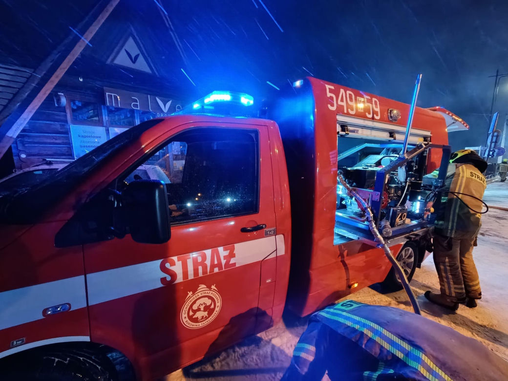 Gaszenie pożaru w Bukowinie Tatrzańskiej