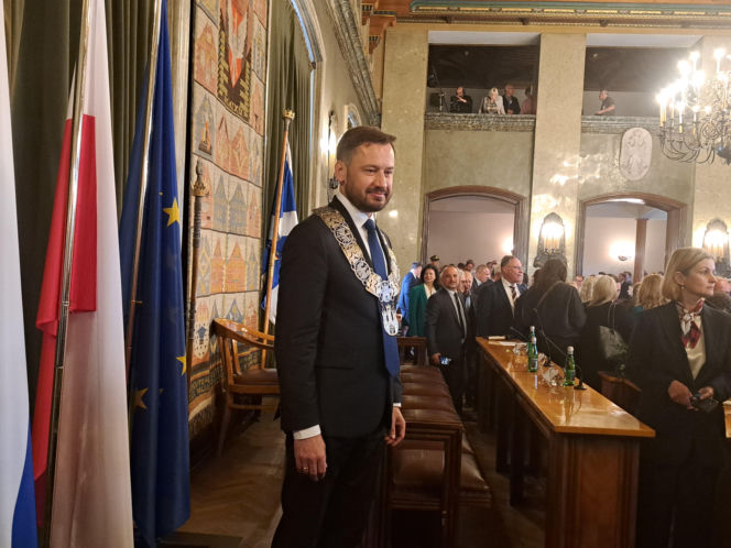 Zaprzysiężenie Aleksandra Miszalskiego na prezydenta miasta Krakowa oraz radnych IX kadencji