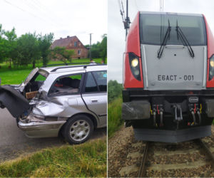 Groźny wypadek na przejeździe kolejowym w Łowczówku