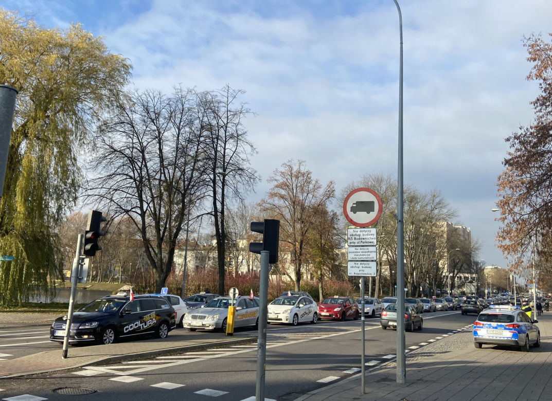 Białystok. Protest taksówkarzy 25.XI.2020