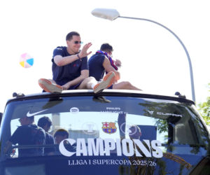 Lewandowski i Szczęsny na fecie Barcelony