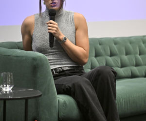 Iga Świątek i Daria Abramowicz na konferencji