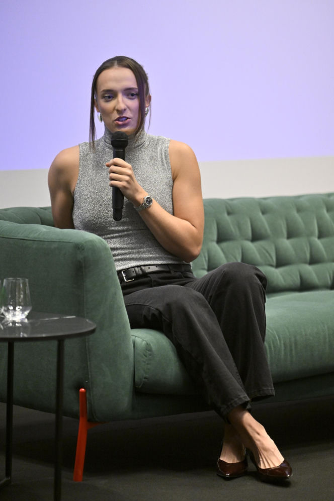 Iga Świątek i Daria Abramowicz na konferencji