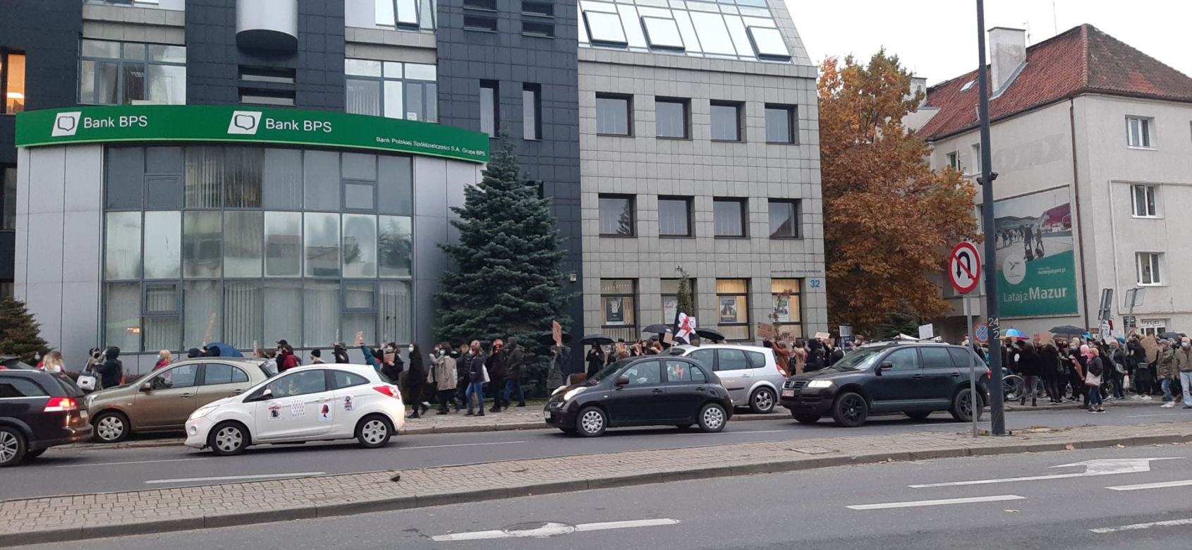 Protest kobiet - blokada ulic w Olsztynie