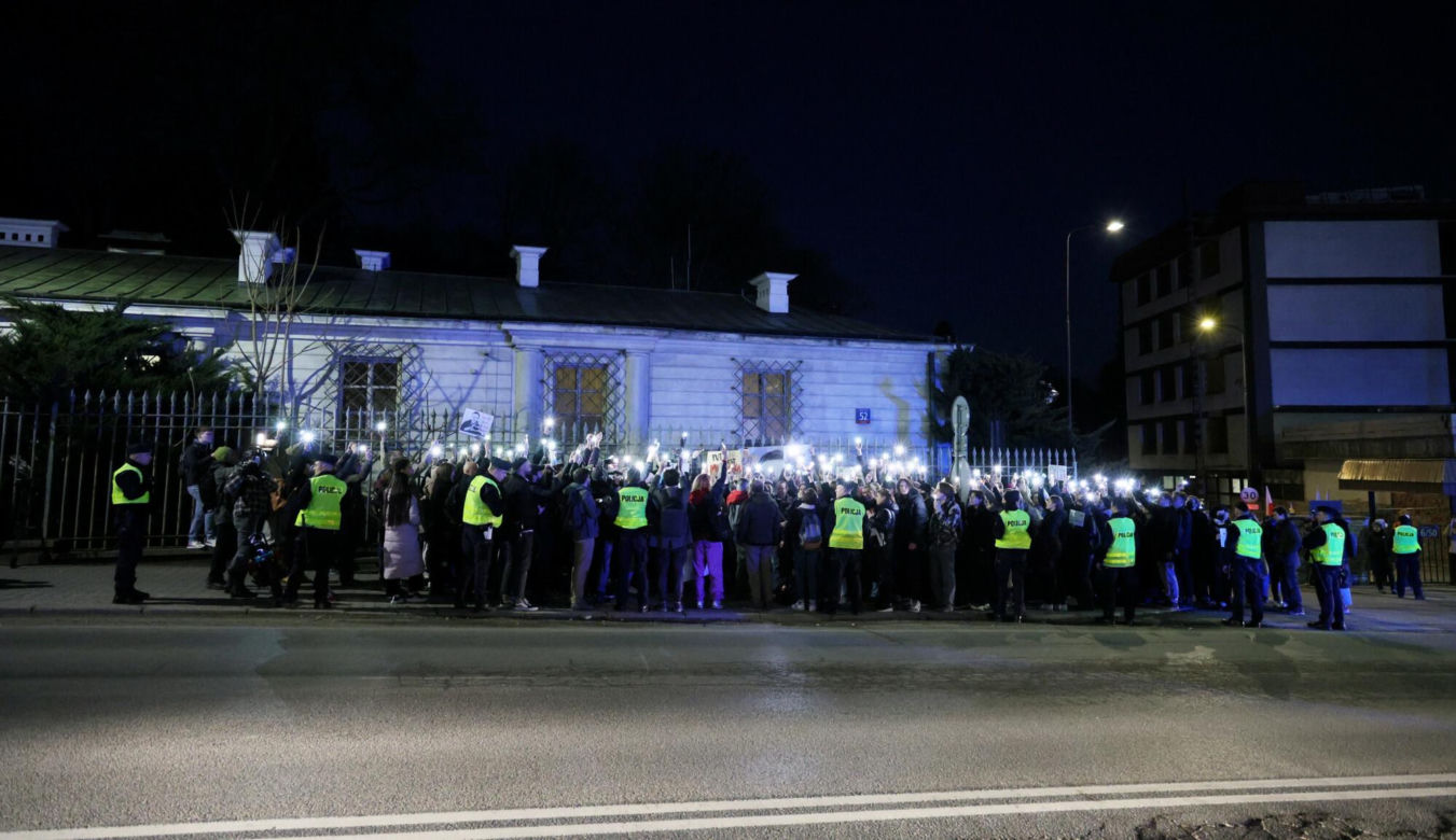 Protest pod ambasadą Rosji w Warszawie