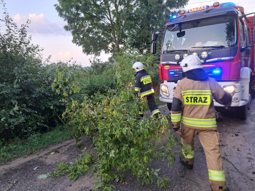 Podlaskie. Ponad 200 niedzielnych interwencji strażaków w związku z silnym wiatrem i burzami
