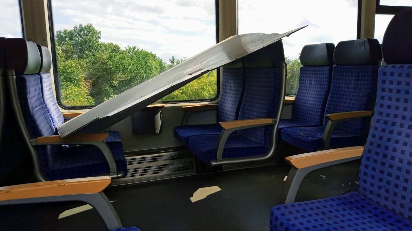 Wrak niemieckiego pociągu pod Kołbaskowem