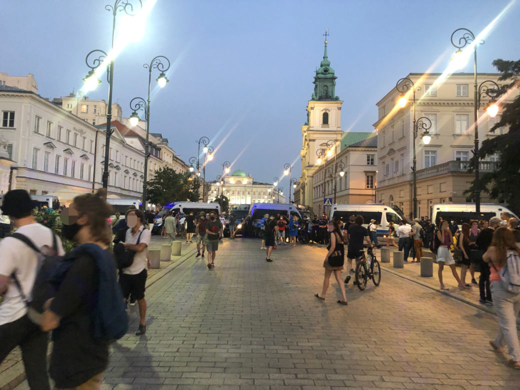 Protest na Krakowskim Przedmieściu