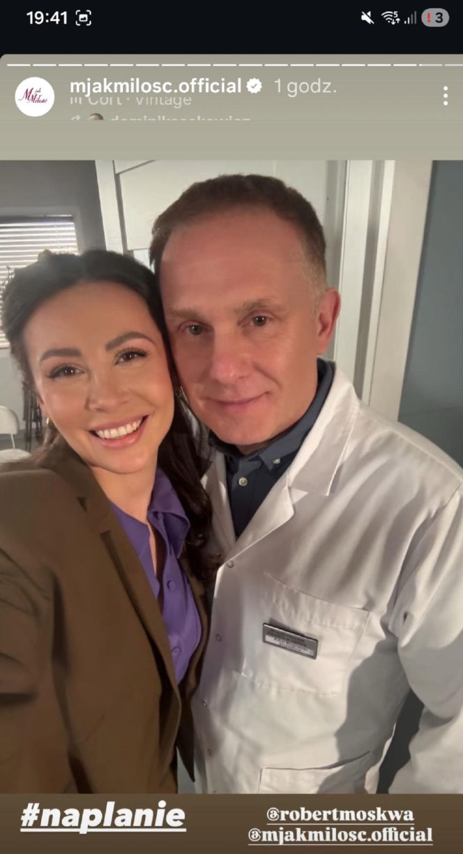 M jak miłość na planie po wakacjach 2026. Joanna (Dominika Sakowicz), Artur Rogowski (Robert Moskwa)