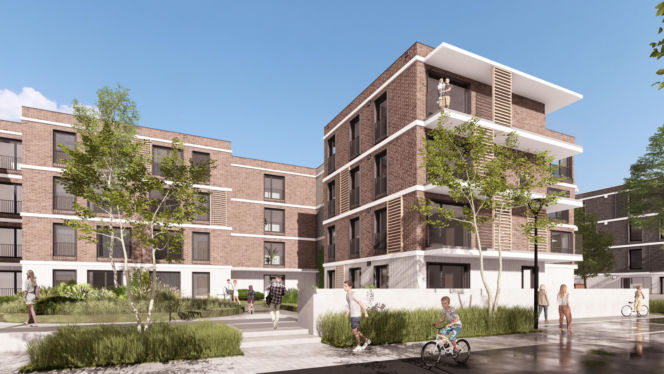 Wizualizacja nowego osiedla w dzielnicy Tłoki