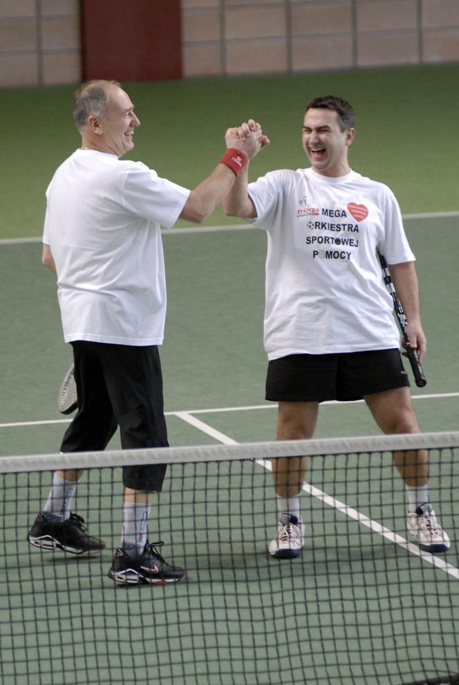 Karol Strasburger ćwiczy