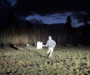 Friz z córką na straszeniu dzików