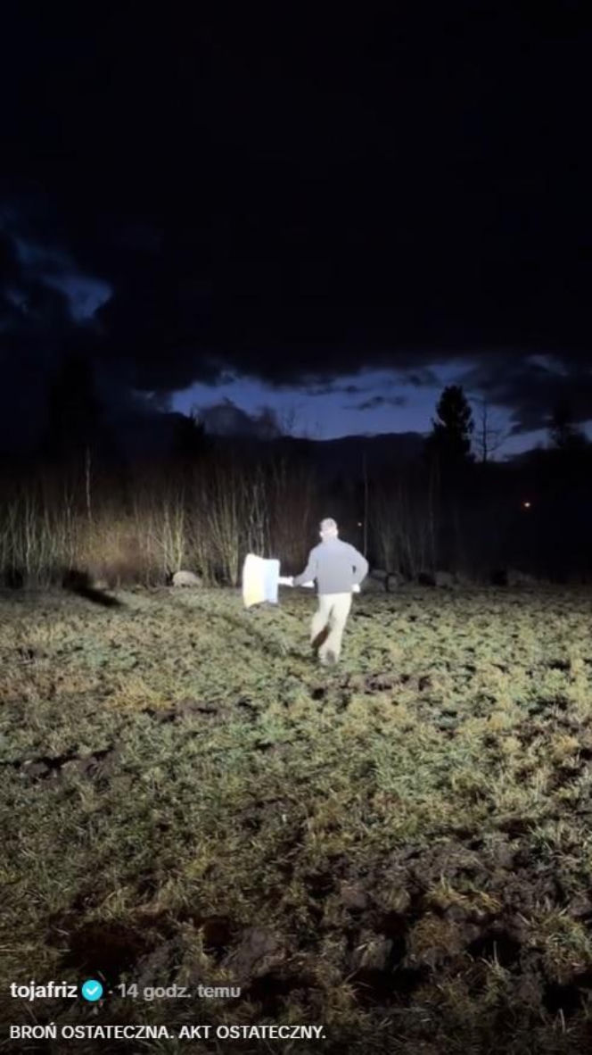 Friz z córką na straszeniu dzików