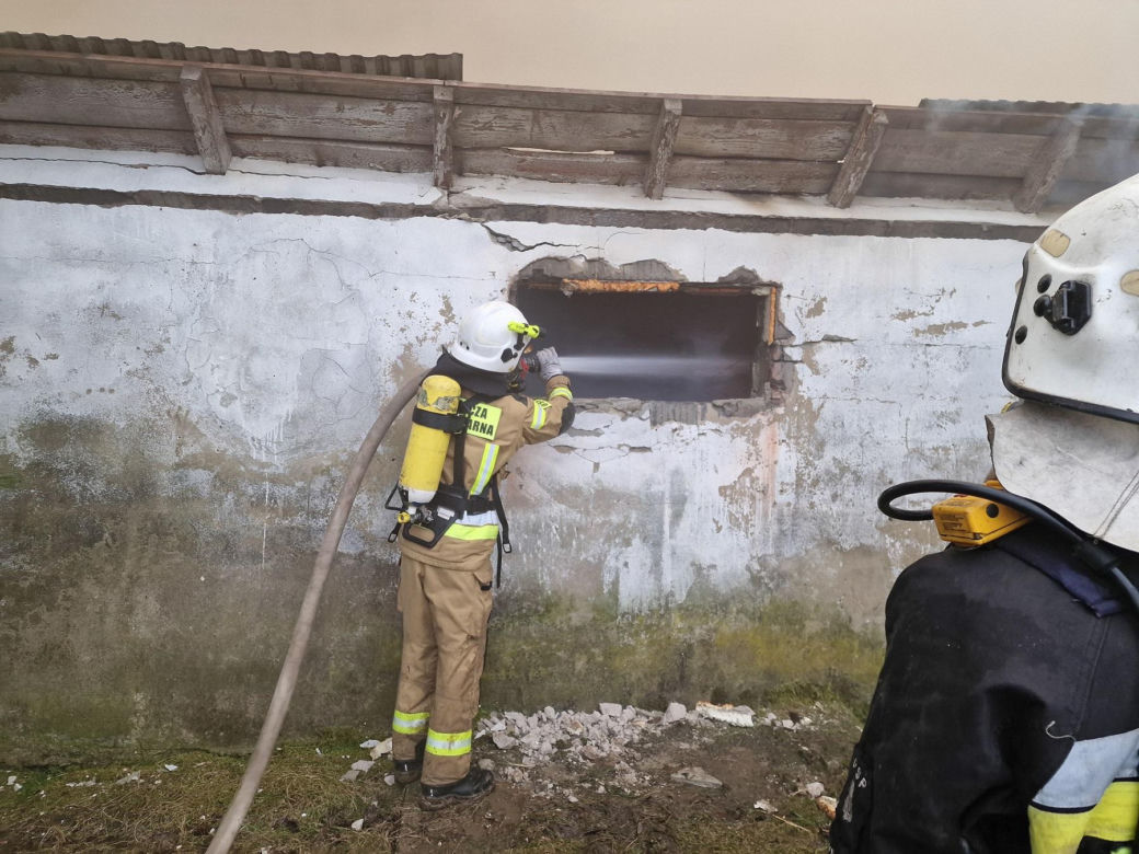 Pożar hali na Podkarpaciu 