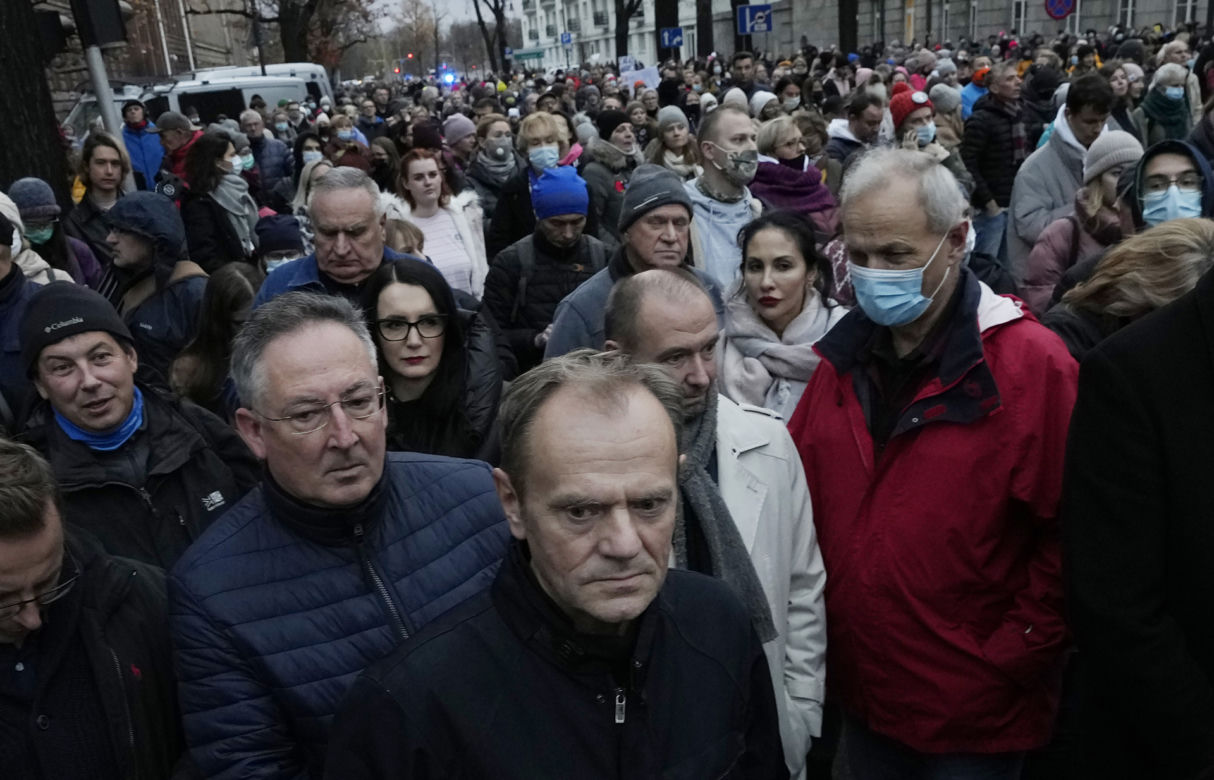 Donald Tusk także znalazł się wśród manifestujących