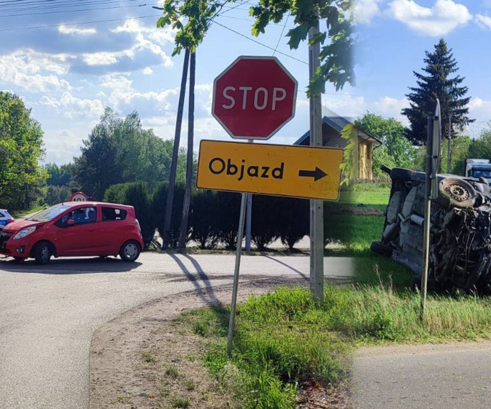 Dwa wypadki w odstępie kilku chwil! Kierowca przyglądał się zderzeniu BMW i opla i potrącił rowerzystę pod Ostrowią Mazowiecką [ZDJĘCIA]