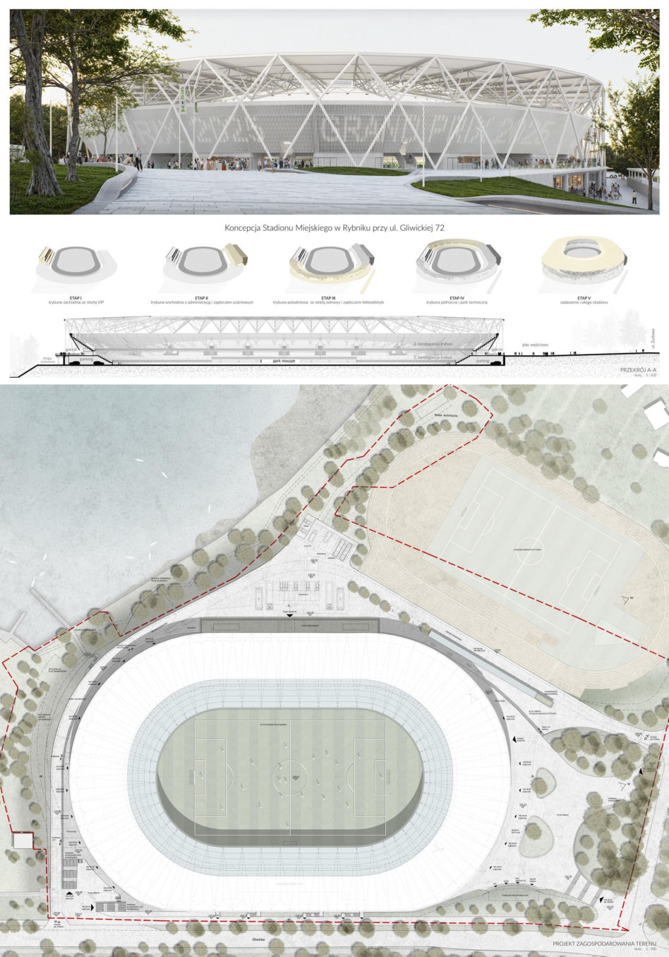 Koncepcja przebudowy i rozbudowy stadionu miejskiego w Rybniku