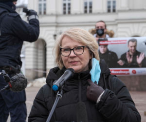 Warszawa. Akcja solidarnościowa z Nawalnym