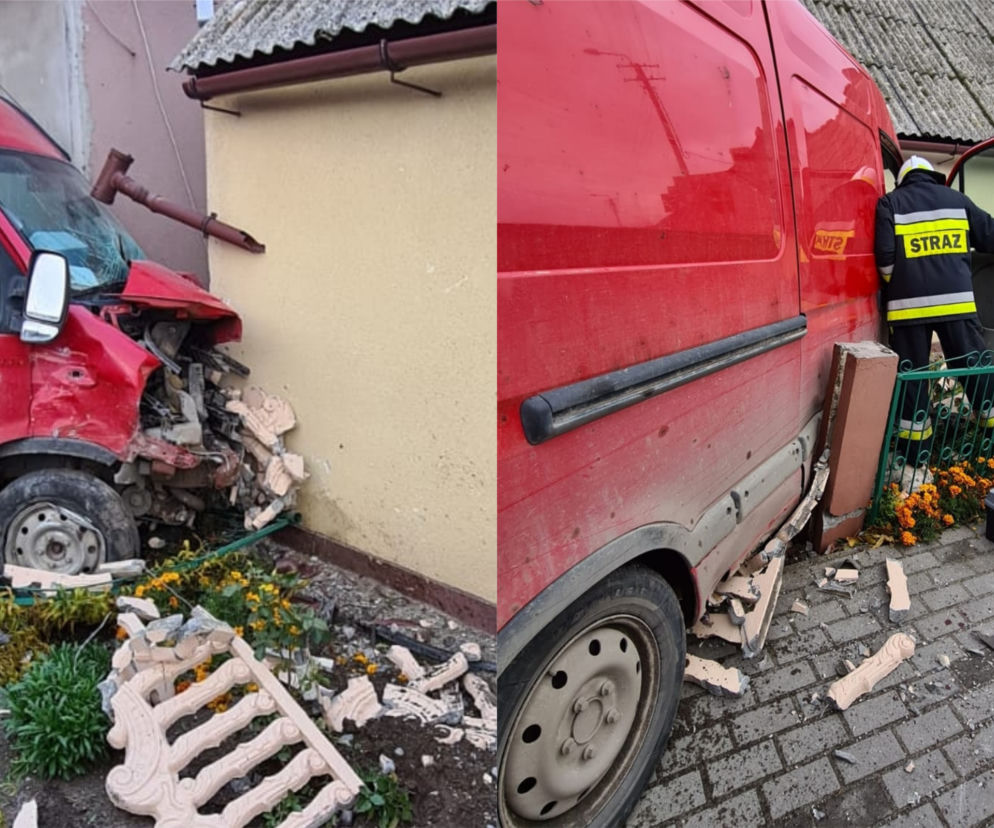 Bus wjechał w ścianę domu. Groźny wypadek pod Mogilnem! [ZDJĘCIA]