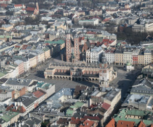 Kraków z lotu ptaka w czasie kwarantanny