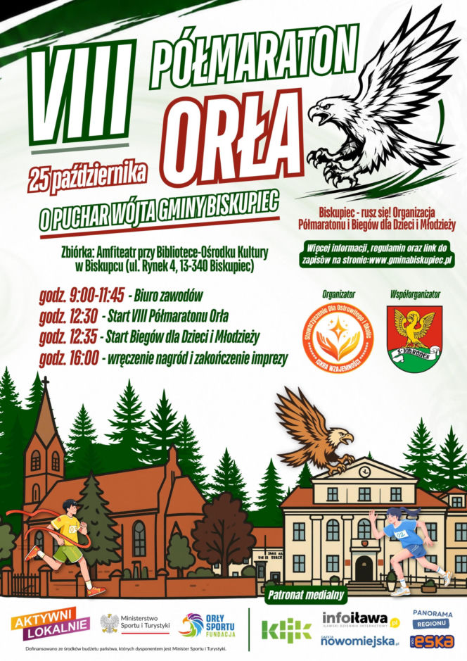 VIII Półmaraton w Biskupcu już 25 października! W tym roku pod skrzydłami Orła