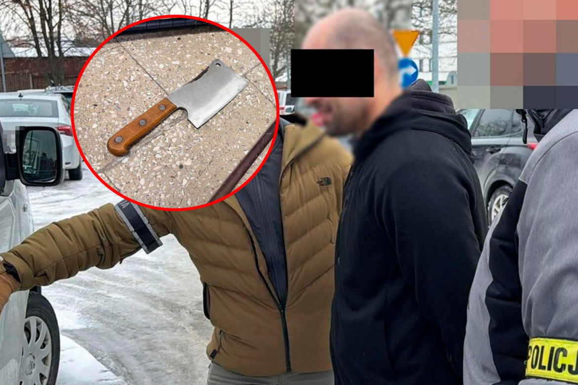 Akcja policji w Lublinie. Mężczyzna ruszył na nich z tasakiem