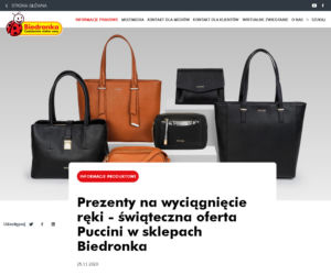 Markowe torebki Puccini w Biedronce 
