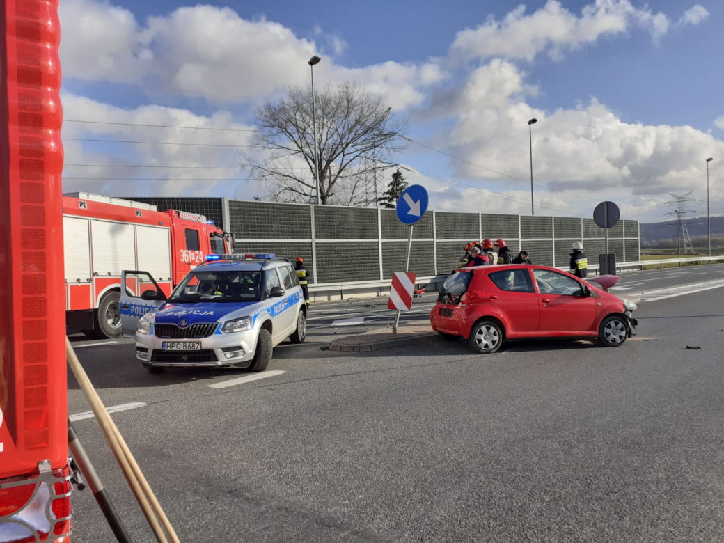 Wypadek na obwodnicy Wojnicza