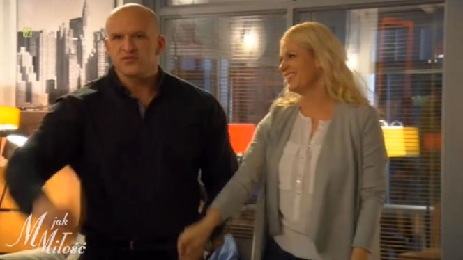 M jak miłość odc. 1207. Marzenka (Olga Szomańska), Andrzejek (Tomasz Oświeciński)