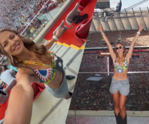 Anna Lewandowska w minispódniczce z dodatkowym wycięciem na koncercie Bad Bunny. A Robert trenuje w Chicago Fire