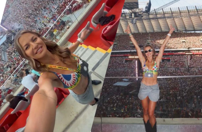Anna Lewandowska w minispódniczce z dodatkowym wycięciem na koncercie Bad Bunny. A Robert trenuje w Chicago Fire