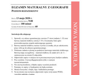Matura 2020: Geografia. ARKUSZ CKE z geografii odpowiedzi z egzaminu 19.06.2020