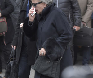 Krystyna Janda na pogrzebie Wajdy