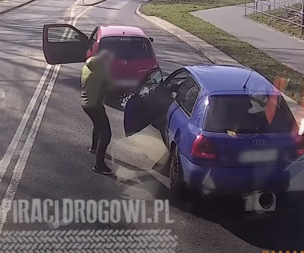 Agresywny kierowca wybija szybę kijem golfowym