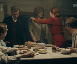 Stulecie Winnych 3 odc. 28. Ewa (Sonia Mietielica), Michałek (Bruno Campbell), Ania (Urszula Grabowska), Michał (Stefan Pawłowski), Stanisław (Jan Wieczorkowski), Andzia (Barbara Wypych)