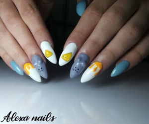 Serowy manicure, cheese nails 
