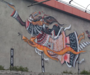 Nowy mural na rondzie Mogilskim