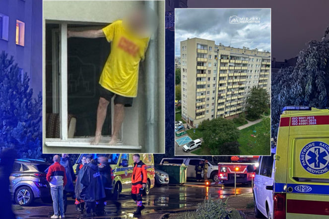 Kilkanaście godzin negocjacji na Bemowie. Mężczyzna zszedł z parapetu