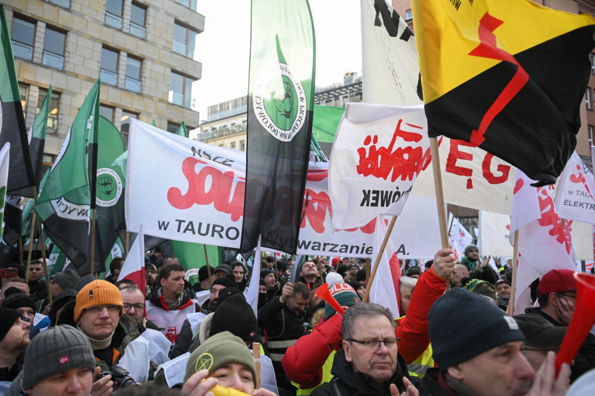 Protest górników i energetyków w Warszawie