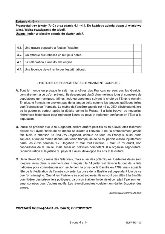Matura 2022: francuski rozszerzony. Arkusze CKE, pytania, zadania, poziom rozszerzony 