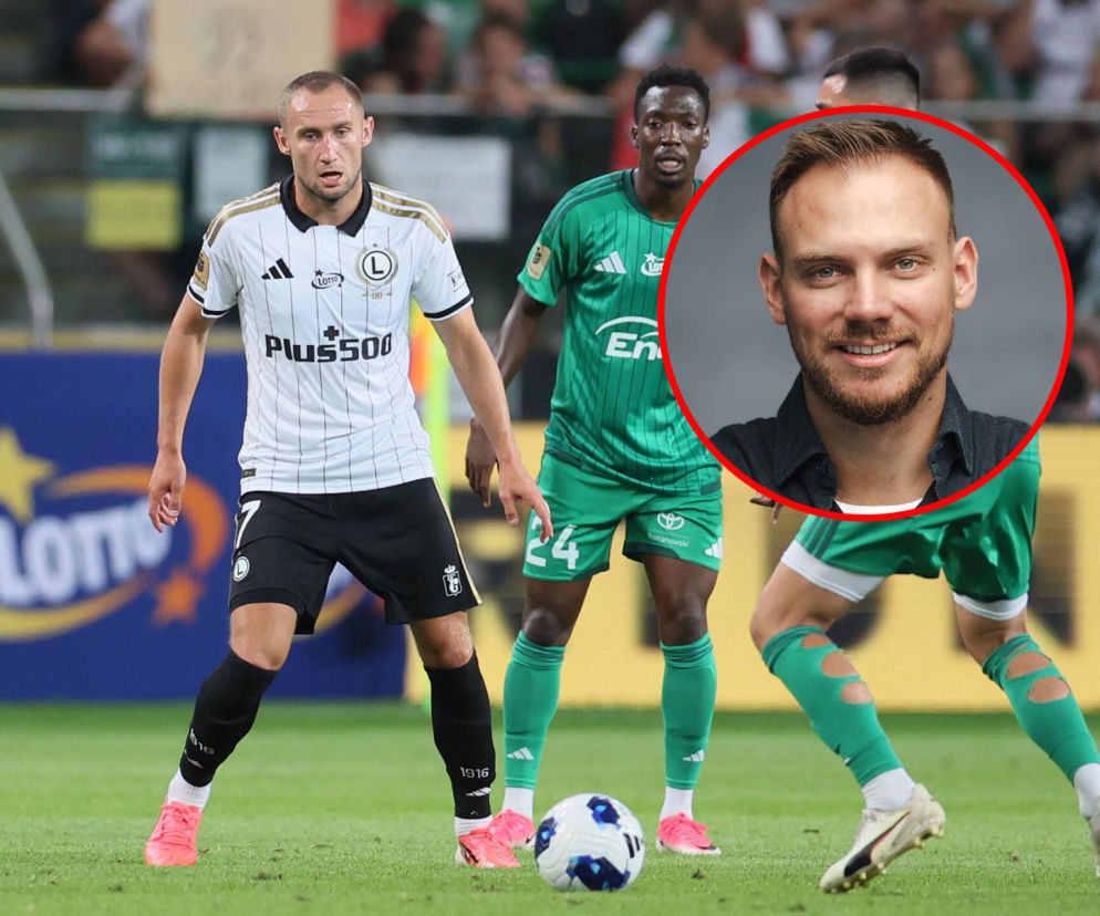 Piłkarze Legii i Radomiaka podczas meczu. Na miniaturze obok Martin Kaczmarski. O inwestorze przeczytasz na SE Supersport.